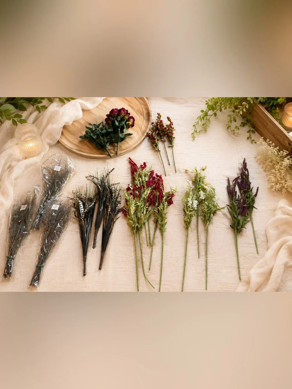 Complete Lot 🌿 Artificial Wedding Flowers & Greenery – New 🌿